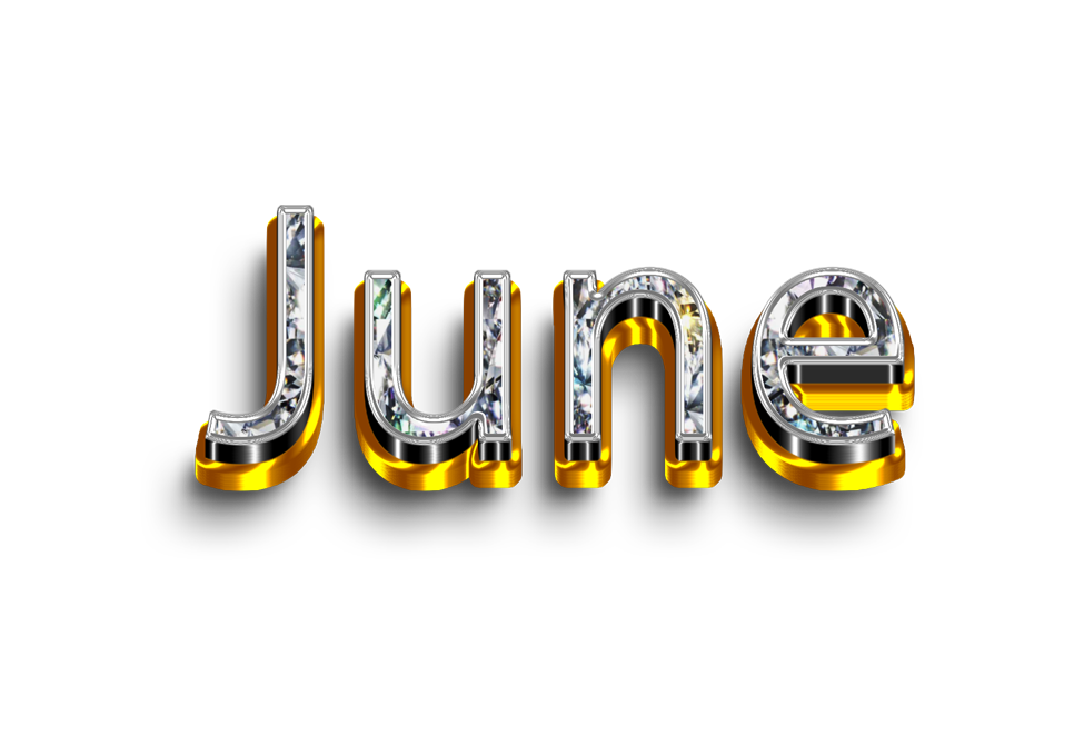 June png, June word png, word June png, June text png, June letters png, June word gold text typography PNG images png transparent background